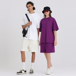 Wholesale Customizable Oversize Drop Shoulder Cotton Casual Men's Heavyweight T-shirt Print Option Men's Round <b>Neck</b> with Logo - Product Image 4