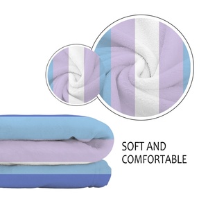 Coperta in pile corallo arcobaleno personalizzata Bigender Masculine Leaning Gay, in poliestere per il soggiorno, per il mantenimento del calore quotidiano - Product Image 4