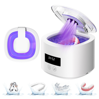 Nettoyeur ultrasonique UV pour bijoux, montres, aligneurs dentaires, protège-dents et prothèses dentaires, en acier inoxydable à l'intérieur