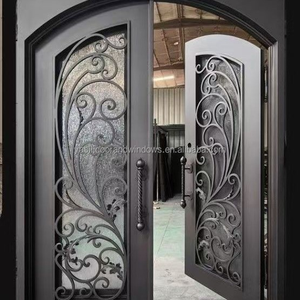Porte d'entrée pour villa en fer forgé avec butée de porte d'appartement - Product Image 6