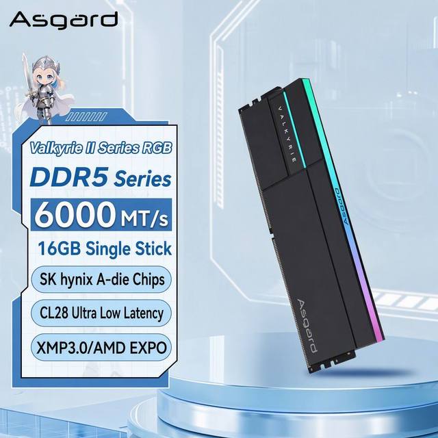 Valkyrie II DDR5 6000MT/s RAM 16GB Single Stick Desktop Memory CL28 Ultra Low Latency ARGB Lighting PC RAM for Gaming Upgrade