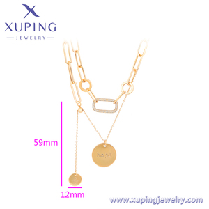 A00902266 XUPING collana gioielli a doppia catena 18K rame placcato gioielli regalo donna collana per <span class=keywords><strong>amante</strong></span> - Product Image 2