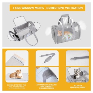 Sac à dos de transport pour chat en tissu Oxford respirant et pliable, idéal pour les voitures – Nouveau modèle en gros du Guangdong - Product Image 3