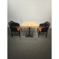 Meubles de restaurant et de café commerciaux, table carrée en bois, banquette en forme de L, chaise en cuir rembourrée