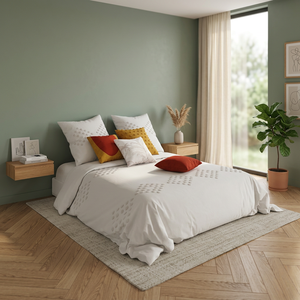 ชุดเครื่องนอนผ้าฝ้ายลายปักนุ่มฟู คอลเลคชั่น Fluffy Home Decor พร้อมปลอกหมอน 8 ใบ ขนาดคิงไซส์ ผ้านวมดีไซน์ทัฟท์ ใช้ได้ทุกฤดู ชุดผ้าห่มหรูหรา - Product Image 2