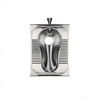 Barre de toilette à la turque en acier inoxydable 304 épaissi, design moderne et épuré, anti-odeur, durable, pour centre commercial