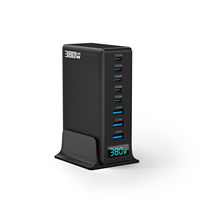 Station de charge rapide USB Type C GaN 380W 8 ports 100W PD Chargeur de bureau avec PD 100W pour téléphone tablette ordinateur portable