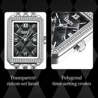 Montre à quartz pour femme Mark Fairwhale, lunette en zircon, cadran romain, étanche 30m, bracelet en métal, bracelet en cuir, montre-bracelet FW-3002