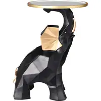 फैशन छोटे राल पशु कला डेको टेबल बहुक्रिया काले हाथी मेसा सेंट्रो आधुनिक पक्ष कॉफी टेबल Wite ऊतक बॉक्स
