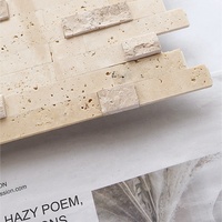 Mosaïque de carreaux en pierre naturelle Crema Travertine pour crédence de cuisine de villa, design graphique personnalisé, très demandée en Australie