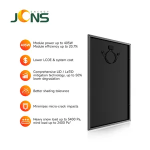 JCNS OEM ODM Manufacturers Full Black Roofing Solar Energy Panel Photovoltaic Panel For Home