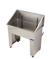 Bañera para Mascotas de Acero Inoxidable con Diseño Compacto y Protección Antisalpicaduras YM-973