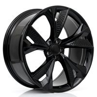 Nouvelle jante en alliage forgé noir brillant à 5 branches, découpe en maille, concave profond, 25 mm, légère, personnalisée pour la modification de voitures de sport