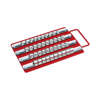Support de rangement professionnel portable en acier rouge/noir pour douilles, fabriqué à Taïwan, capacité 40 douilles, rapide et facile à utiliser – Vente chaude