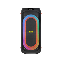 Microphone à condensateur portable OEM NDR NDR-717 en ABS avec haut-parleur et lumières LED RGB - Sans fil pour utilisation en extérieur et en home cinéma