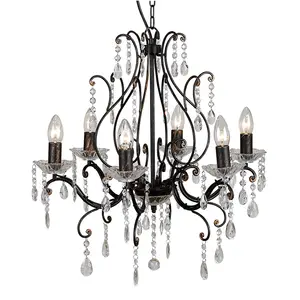 Chandeliers crystal 6 arms candle decorative pendant light