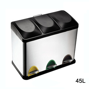 <span class=keywords><strong>Cubo</strong></span> de <span class=keywords><strong>basura</strong></span> de acero inoxidable 3 X 15L /3x8 24LPapelera DE <span class=keywords><strong>RECICLAJE</strong></span> con pedal con <span class=keywords><strong>tres</strong></span> <span class=keywords><strong>compartimentos</strong></span> - Product Image 3