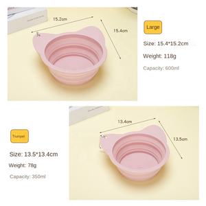 Mangkuk Lipat Silikon Food Grade Desain Khusus Anjing dengan Carabiner untuk Makan dan Minum Hewan Peliharaan saat Bepergian - Product Image 4