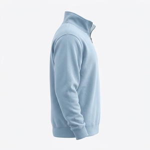 <b>Women's</b> <b>Quarter</b>-<b>Zip</b> <b>Sweatshirt</b> Solid Color Polyester Cotton Knitted Front Logo Autumn Wear Stand Collar Regular Sleeve - Product Image 3