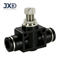 Raccord pneumatique réglable LSA/PSA/SA 4mm 6mm 8mm 10mm 12mm avec vanne de régulation de débit d'air et indicateur de vitesse