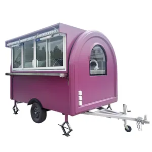 麦切定制紫色移动咖啡热狗冰淇淋果汁比萨食品拖车车快餐车酒吧