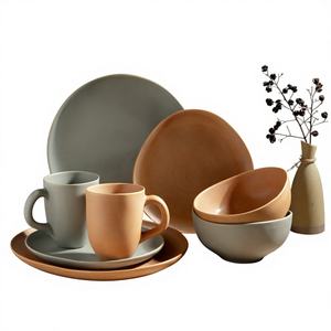 Service de table élégant en grès réactif, fait main, durable, résistant à la chaleur et compatible lave-vaisselle, pour la maison et la restauration - Product Image 1