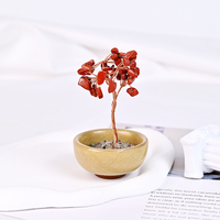 Kindfull Natural Espiritual Crystal Money Trees Healing Stone Red Jasper Lucky Tree para regalos de meditación