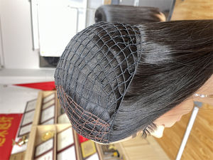 SHY alta calidad europeo virgen cabello humano Topper Fishnet Cap 150% densidad longitud larga para mujeres pequeño nudo - Product Image 3