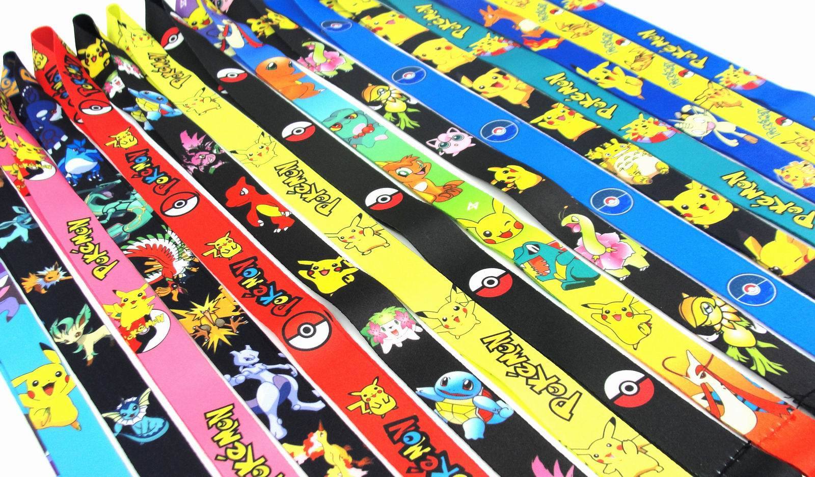 Lanyard Wholesale Cute Cartoon Poke Phone Neck Anti-Lost Lanyards Satin High Quality Printing Promotional Gift Lanyard Custom Image 4