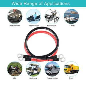 Câble d'interconnexion de batterie de calibre 6 avec cuivre sans oxygène noir + rouge, ensemble de 2 pièces - Product Image 3
