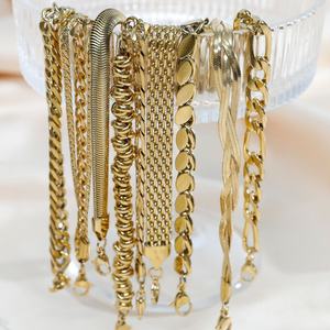 Pulsera de Acero Inoxidable Estilo Cubano para Mujer, Diseño Retro de Lujo Ligero, Joyería de Mano Versátil, Pulseras de Cadena de Eslabones de Moda al Vacío - Product Image 1