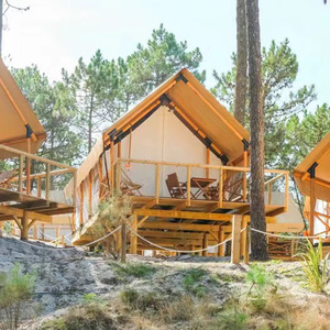 Luxury Hotel Resort <b>Glamping</b> <b>Tent</b> One Bedroom Wooden Structure With PVC Fabric and Straight Bracing Type X-35/45 Waterproof Cons - Product Image 2