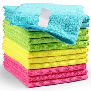 Factory Sale High Quality 40*40cm Blue Green Custom Microfiber Cleaning Cloth Rags Car Absorbent Window Cleaning Cloth Towel