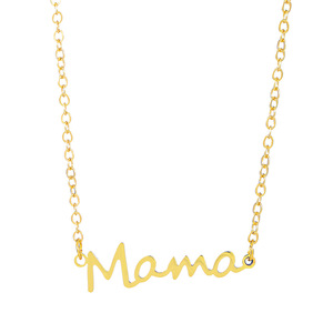 Collana Personalizzata 'Mama' in Acciaio Inossidabile Placcato Oro 14K, Regalo per Futura <span class=keywords><strong>Mamma</strong></span> e <span class=keywords><strong>Festa</strong></span> <span class=keywords><strong>della</strong></span> <span class=keywords><strong>Mamma</strong></span> - Product Image 1