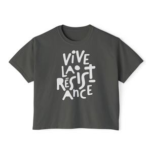 Top Corto Comfort Colors Vive La Résistance da Donna, Canotta Casual in Jersey 100% Cotone con Stampa Frontale e Girocollo - Product Image 1