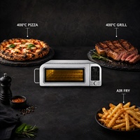 Four à pizza électrique 18L à commande tactile 2000W 400°C, contrôlé par application, en acier inoxydable, multifonction, pour comptoir
