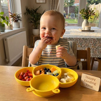 Assiette d'Alimentation en Silicone à Ventouse en Forme d'Abeille, Design Adorable, Sans BPA, Qualité Alimentaire, Vente en Gros, En Stock