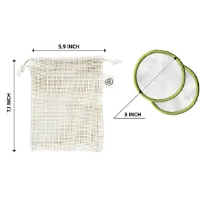 Eco-friendly bamboo cotone viso riutilizzabile make up remover pads pulizia del viso di trucco biodegradabile riutilizzabili tamponi di cotone