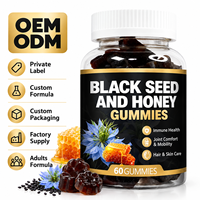 Gummies au miel de graines noires OEM ODM, 60 unités, soutien immunitaire, articulations, cheveux, peau, énergie, complément alimentaire pour adultes, marque privée