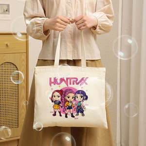 1 Sac fourre-tout en toile écologique Huntrix Devil Hunter, impression, utilisation quotidienne, sac à bandoulière personnalisé <span class=keywords><strong>pour</strong></span> femmes, voyage, réutilisable - Product Image 5