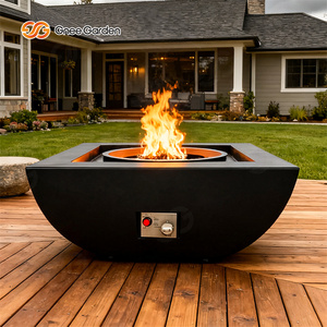 Gnee Garden Modern Stainless Steel <b>Fire</b> <b>Pit</b> Outdoor Bioethanol Heater with <b>Fire</b> Glass Eco-Friendly Freestanding Design - Product Image 5