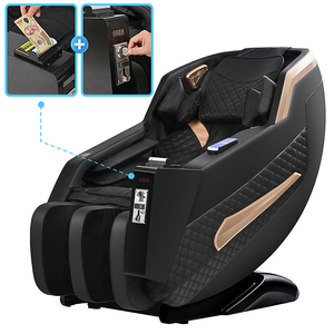 Fauteuil de massage HENGSHI CX-L6A 2025 commercial marron 110-240V à monnayeur, avec airbags 4D à gravité zéro et balançoire intégrale - Product Image 1