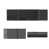 BT 2.4Ghz Kablosuz Mini Ultra İnce Katlanabilir Klavye Optik USB-C Şarj Edilebilir Bilek Destekli Dokunmatik Yüzeyli Laptop Tablet Kombosu