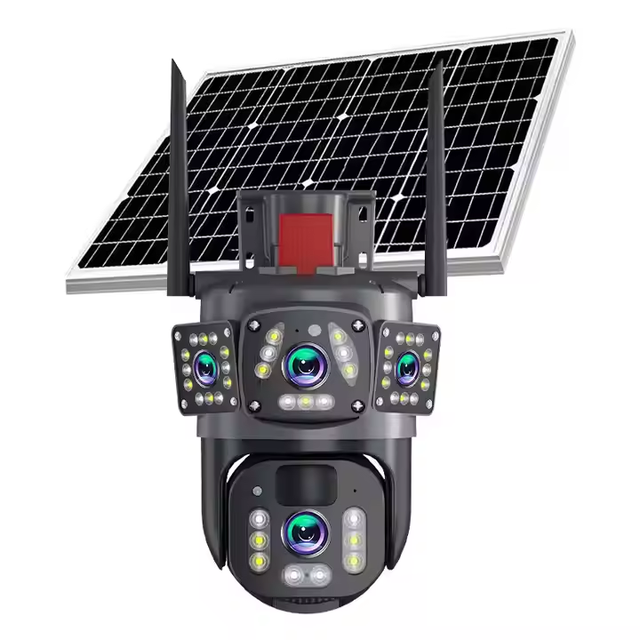 V360 4G Sim Card Solar Outdoor 4Lens 3Screens WiFi 12MP 4K IP Cameras Surveillance AI CCTV Security PTZ Network Camera Wireless