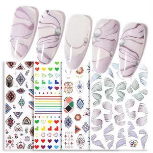 11 pcs * 3D Esplosione di Balletto nastro + nail sticker logo di chiodo asciutto autoadesivi del fiore di Auto-adesivo FAI DA TE Francese unghie sticker pcs M1-T8R