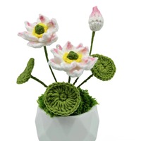 Set Bonsai Mini Simulasi Grosir Bunga Buatan Wol Buatan Tangan Dekorasi Meja Grosir
