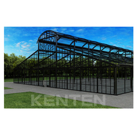 KENTEN, structure de serre de mariage en verre, bâtiment de réception de mariage mobile en aluminium noir de luxe, pour la décoration d'événements