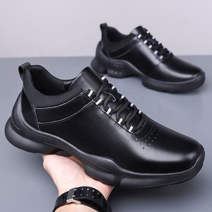 Chaussures décontractées pour hommes en cuir de vachette à bout rond, semelle extérieure en caoutchouc, semelle intermédiaire en EVA, baskets tendance printemps - Product Image 2