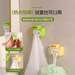 Little Crocodile Towel Clip Green And Yellow No Drill <b>Bathroom</b> <b>Hook</b> Wall Storage - Product Image 4