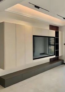 แท่นวางทีวีทำจากไม้เนื้อแข็งหรูหราทันสมัยออกแบบเรียบง่ายติดตั้งบนผนังสำหรับบ้านห้องรับประทานอาหารห้องนอนโรงแรมพร้อมที่เก็บของติดผนังเต็มรูปแบบ - Product Image 2